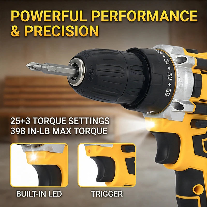 Cordless Lithium Screwdriver, Mini Electric Screwdriver, Portable Electric Drill, Multi-function Impact Drill, Power Tool Combo