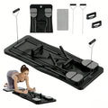 Multi-Functional Pilates Reformer Board with Counter, Foldable Sliding Workout Board for Full Body Training, Abdominal Leg Arm Home Fitness Equipment with Resistance Bands