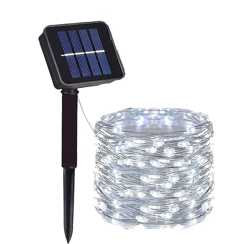 Multi Color Lights, Solar, Garden Lights, String Lights with 8 Modes, Waterproof Wire Lights,