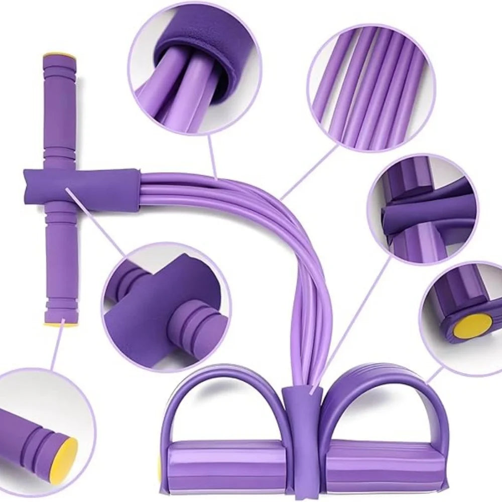 Yoga Sports Crunches Elastic Pull Rope with Handles, Multifunction Resistance Bands, Core Training