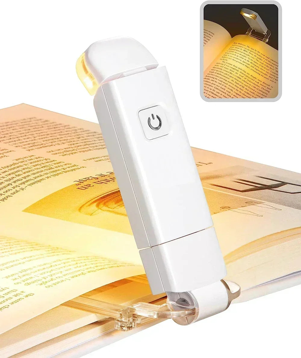 Clip On Book Light Rechargeable,Reading Light,Adjustable Brightness Mini LED Bookmark Lamp,Portable Bedside Desk Lamp for Night
