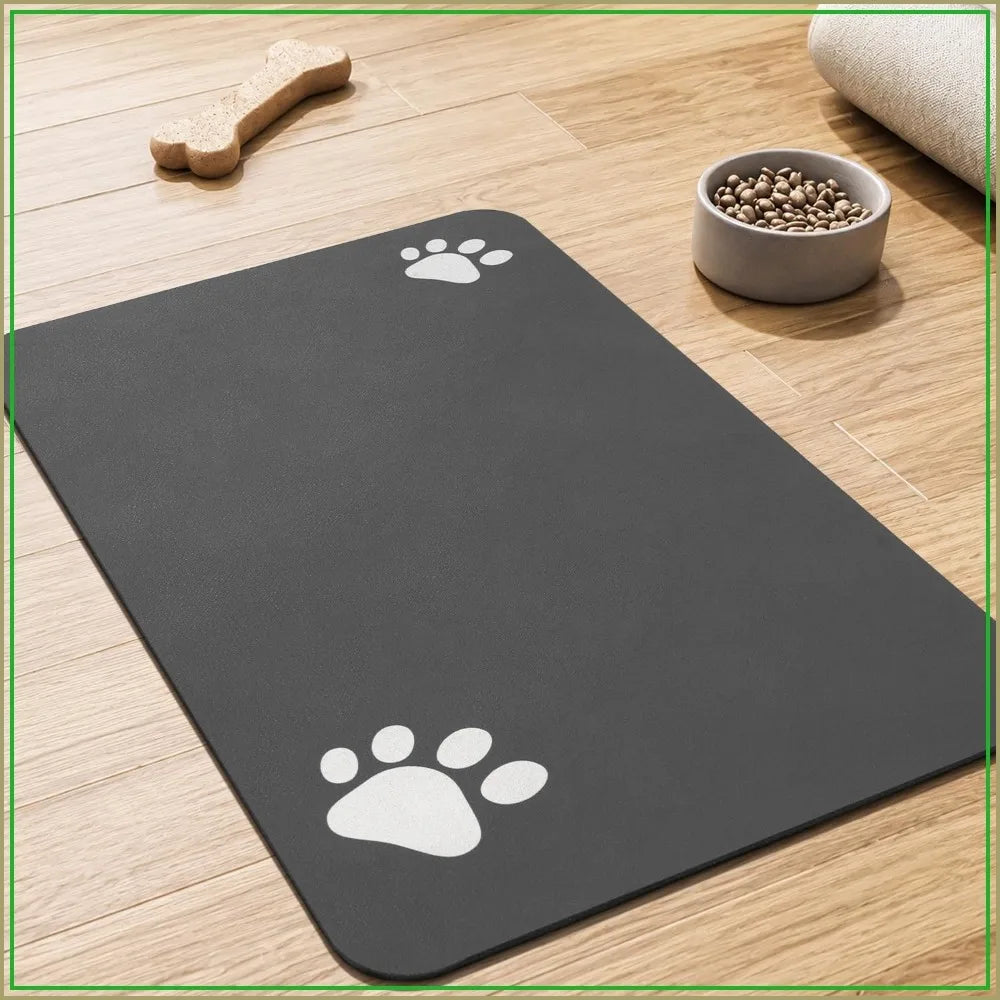 Super Absorbent Pet Feeding Mat - Quick Dry, No Stains, Easy Clean, Anti-Slip for Dogs and Cats