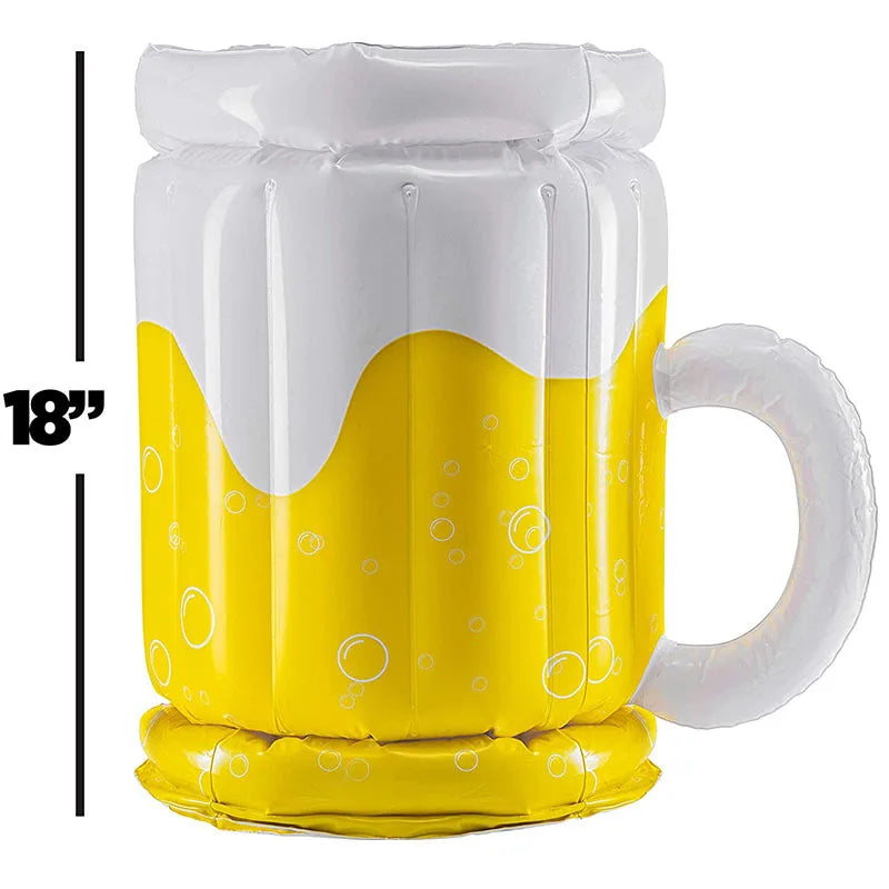 Giant Inflatable Beer Mug Ice Bucket - Large Portable Beverage Cooler for Pool Parties, Beach & BBQ - Fun Floating Drink Holder for Summer Events - Creative Party Decor & Photo Prop