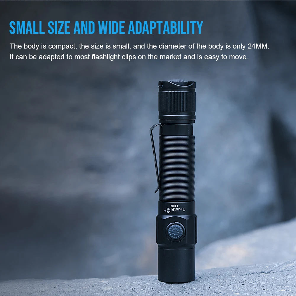 Trustfire T10R led Flashlight 1800 High Lumens Rechargeable Flashlights 5 Modes Super Bright IP68 LED Tactical Flashlight for Camping, Home, Emergency, Rescue, Hunting, Inspection, Repair, Tool Gifts for Men