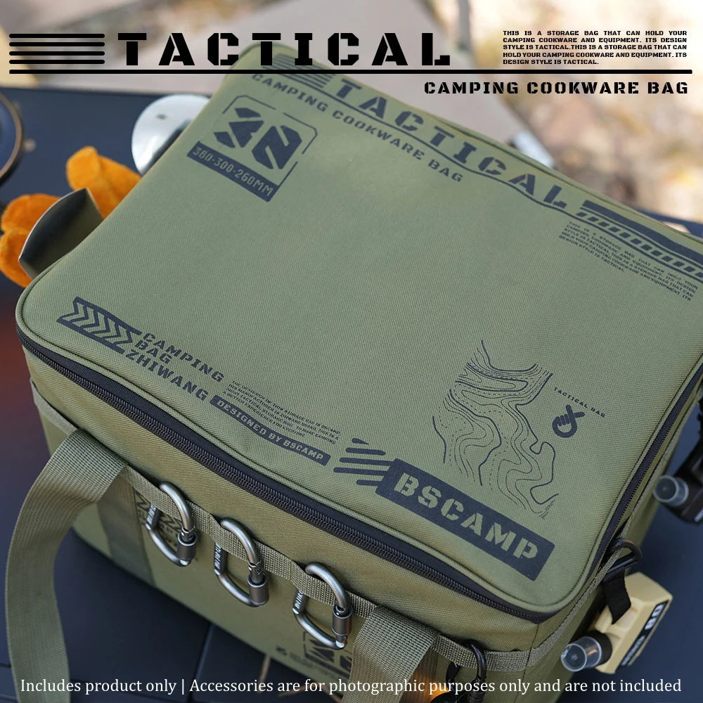 42L Tactical Camping Storage Bag Large Capacity Foldable Reusable Ideal for Picnic Utensils and Outdoor Gear