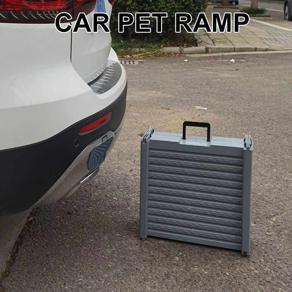 Folding Portable Pet Stair Ramp Non-Slip Rug Surface Extra Wide Pet Ramp Stairs for Large Dogs SUV Truck