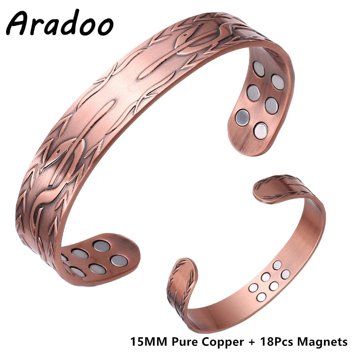 Pure Copper Bracelets for Women, 3500 Gauss Magnetic Therapy,
