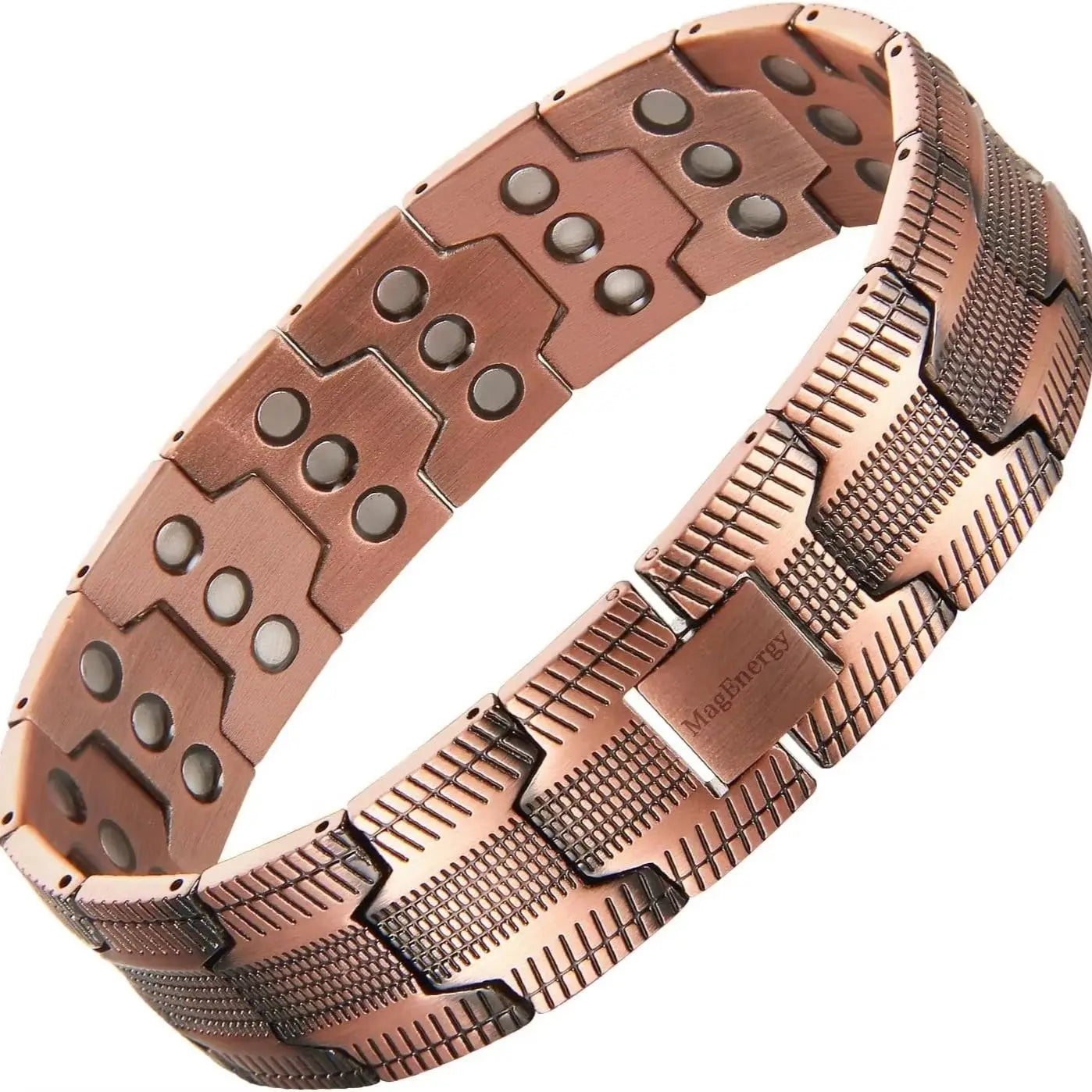 3-Row Magnet Design, Ultra Strength Magnetic Bracelet 99.99% Pure Copper Wristband Adjustable Jewelry Gift with Sizing Tool