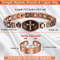 Copper Bracelets 99.99% Pure Copper Magnetic Bracelets with Effective Neodymium Magnets, Adjustable Jewelry with Sizing Tool