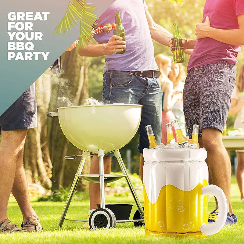 Giant Inflatable Beer Mug Ice Bucket - Large Portable Beverage Cooler for Pool Parties, Beach & BBQ - Fun Floating Drink Holder for Summer Events - Creative Party Decor & Photo Prop