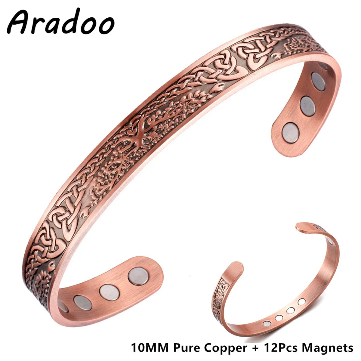 Pure Copper Bracelets for Women, 3500 Gauss Magnetic Therapy,
