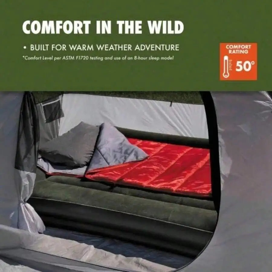 Adult Rectangular Sleeping Bag With Two-Way Zipper For Warm Nights Camping