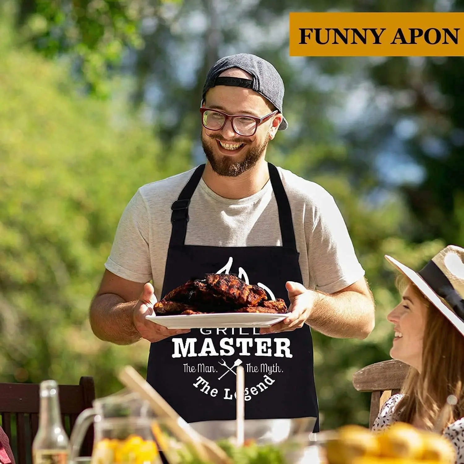Grill Set with Apron for Men, BBQ Accessories, Outdoor Grilling Gifts, Camping Grill Kit