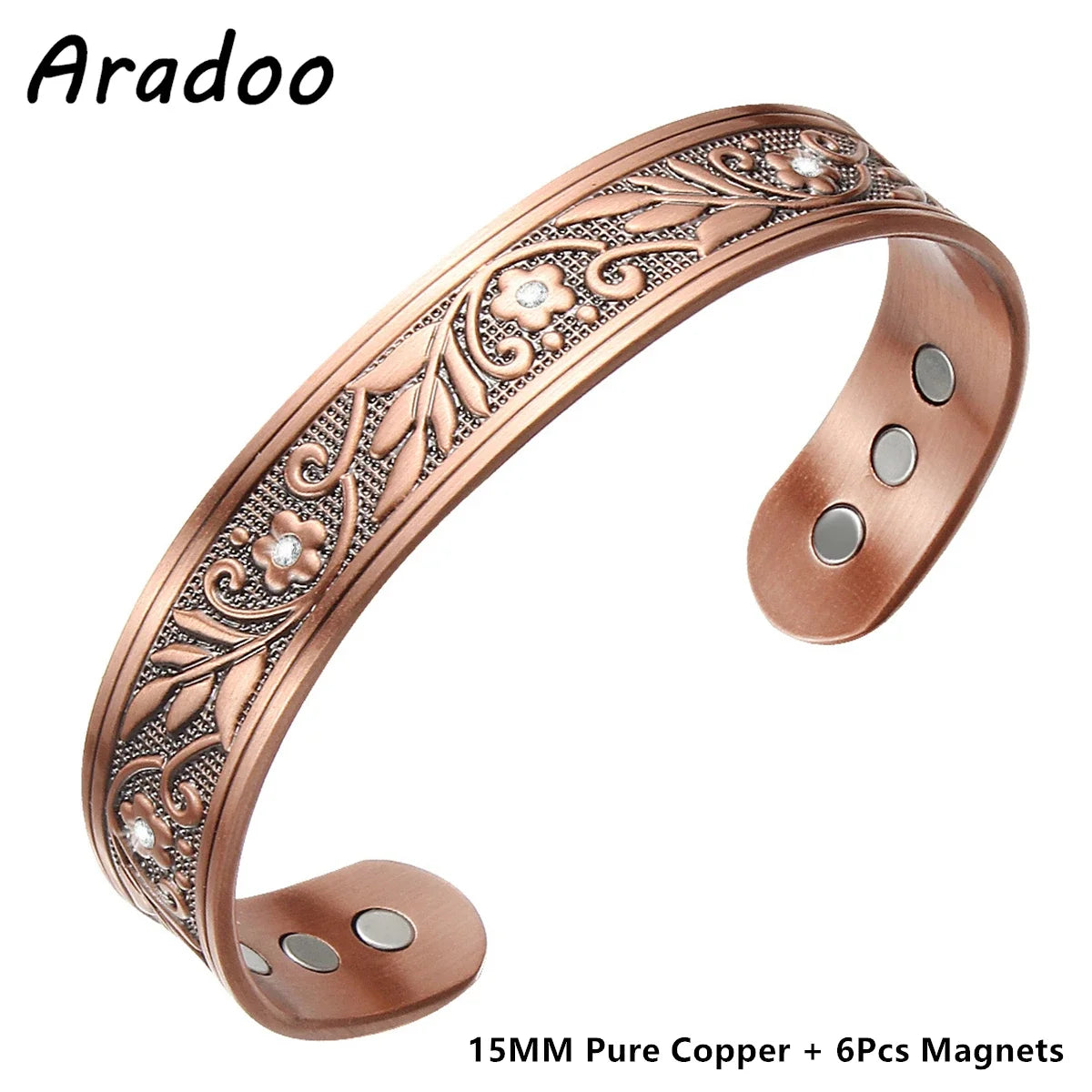 Pure Copper Bracelets for Women, 3500 Gauss Magnetic Therapy,