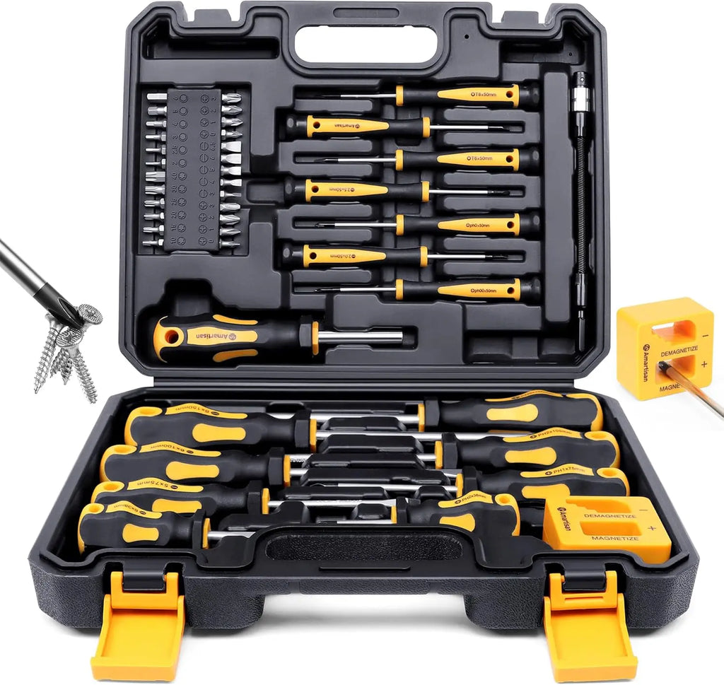 43Pcs Durable Magnetic Screwdriver Set with Case Slotted Phillips Hex Precision Tools for DIY