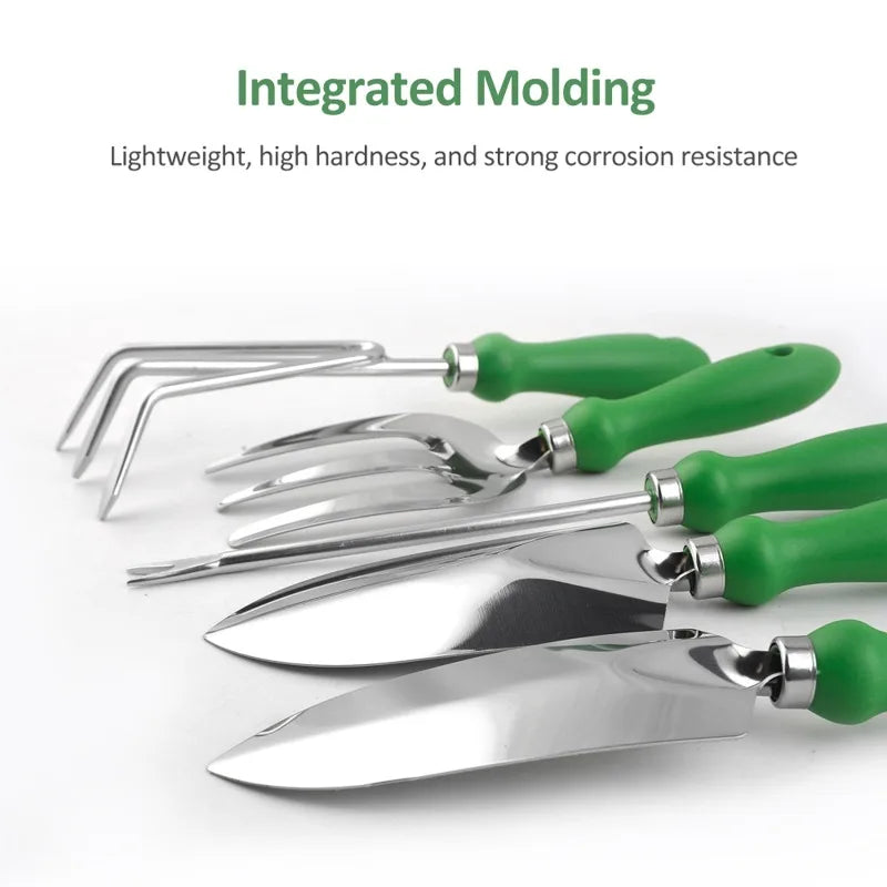 Garden Tool Set, Heavy Duty Gardening Work Set, 11 Piece Stainless Steel Hand Garden Tool Kit