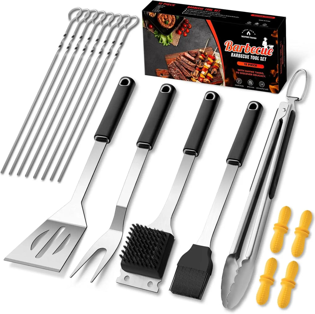 BBQ Accessories, Grill Tools, Stainless Steel Barbecue Grill Accessories, Professional Barbecue Utensils, Camping/Backyard Grilling Gifts for Men/Women