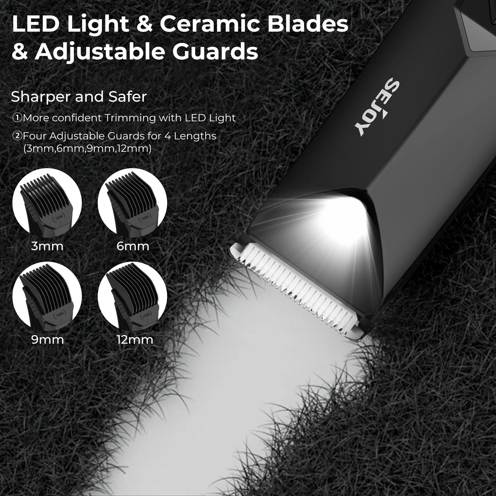 Body Hair Trimmer for Groin Pubic Replaceable Ceramic Blade Electric Shaver IPX7 Waterproof