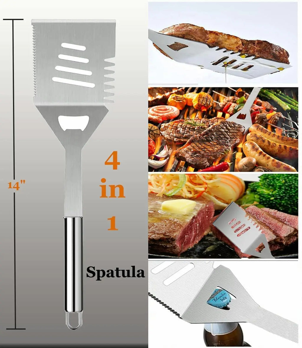 Grill Set with Apron for Men, BBQ Accessories, Outdoor Grilling Gifts, Camping Grill Kit