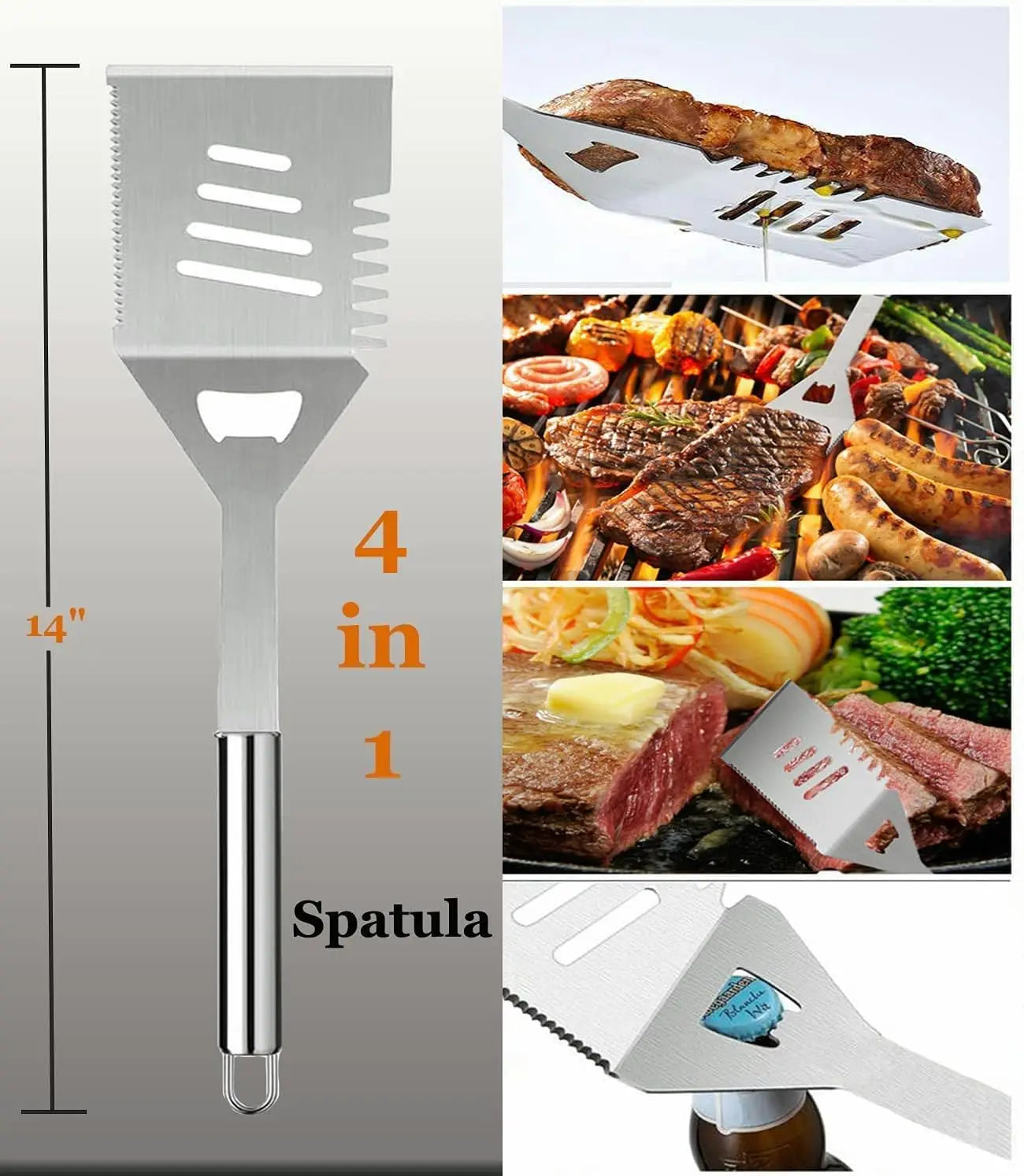 Grill Set with Apron for Men, BBQ Accessories, Outdoor Grilling Gifts, Camping Grill Kit