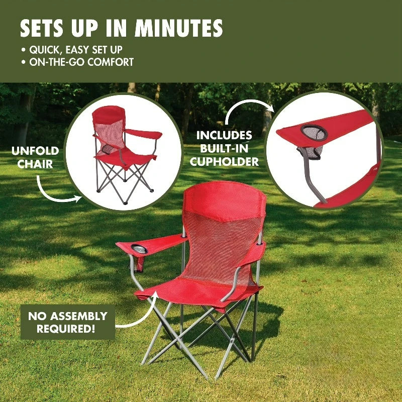 Basic Chair Mesh, Red, Adult