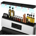 30" Magnetic Stove Top Shelf Silicone Spice Rack with 3 Compartments for Kitchen Organization