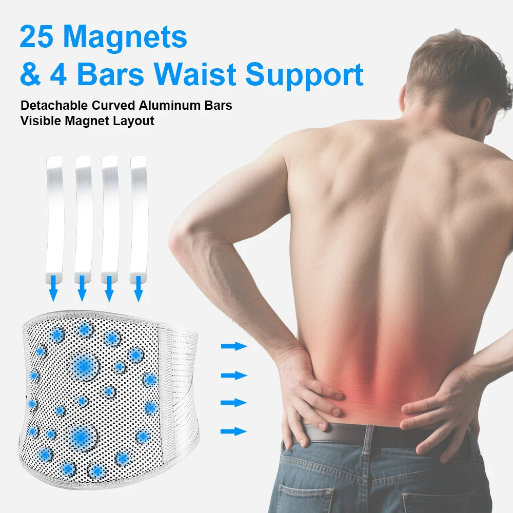 1PCS Thermal Magnetic Therapy Lumbar Support Belt Lower Back Brace for Men and Women,Self-Heating Waist Strap with Gauss Magnets