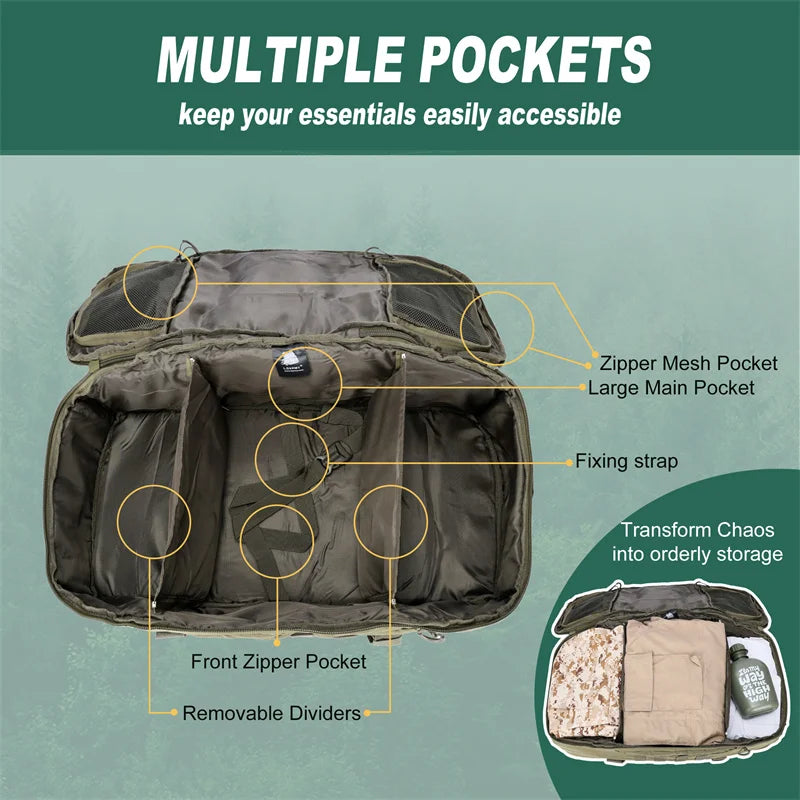 30L 45L 80L Outdoor Mountaineering Bag, Tactical Backpack, Large Duffel Bag , Hiking Camping Travel Bags