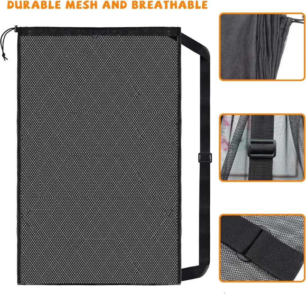 30x40'' Heavy Duty Mesh Ball Bag for Soccer, Basketball, Volleyball - Breathable Sports Gear Organizer with Adjustable Strap