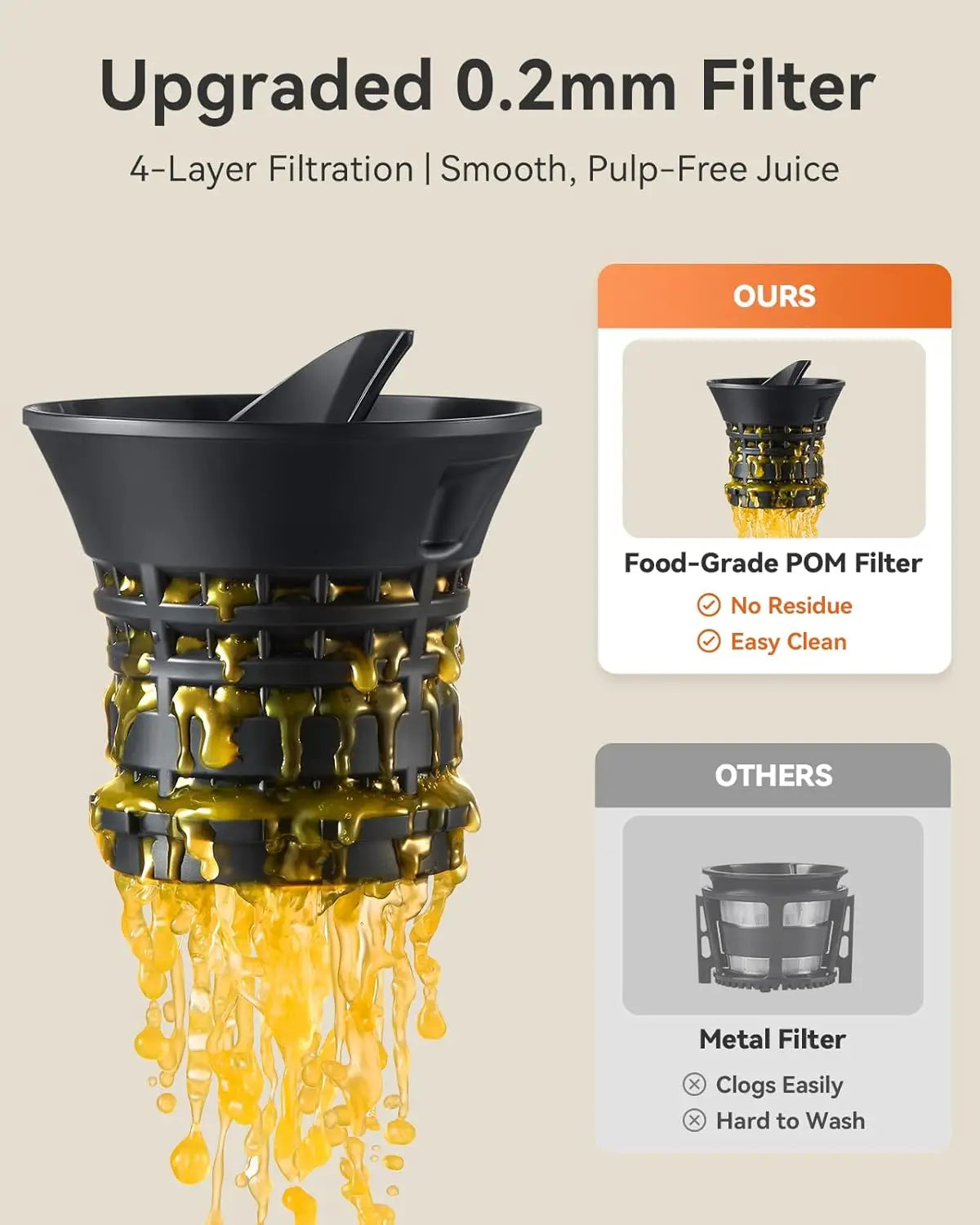 Large Feed Chute Cold Press Juicer Machine for Whole Fruits and Vegetables, 64oz Capacity Slow Masticating Extractor with AC Mot