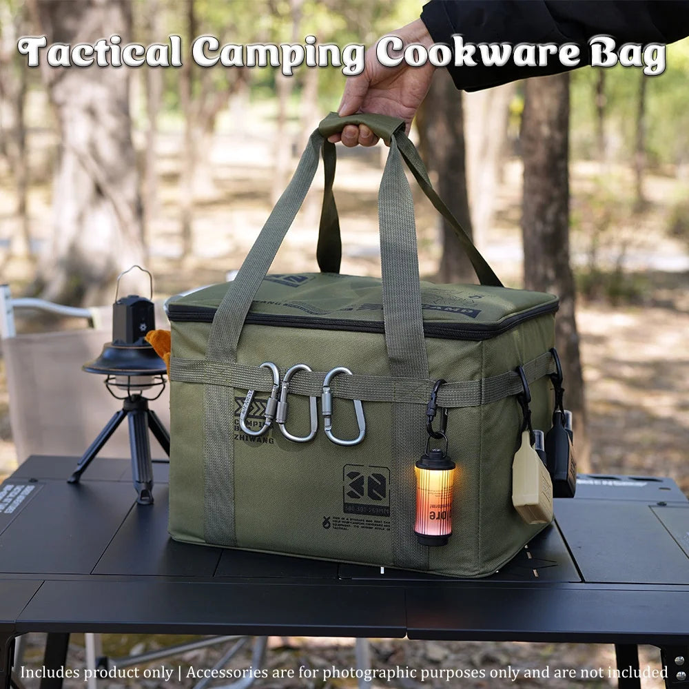 42L Tactical Camping Storage Bag Large Capacity Foldable Reusable Ideal for Picnic Utensils and Outdoor Gear