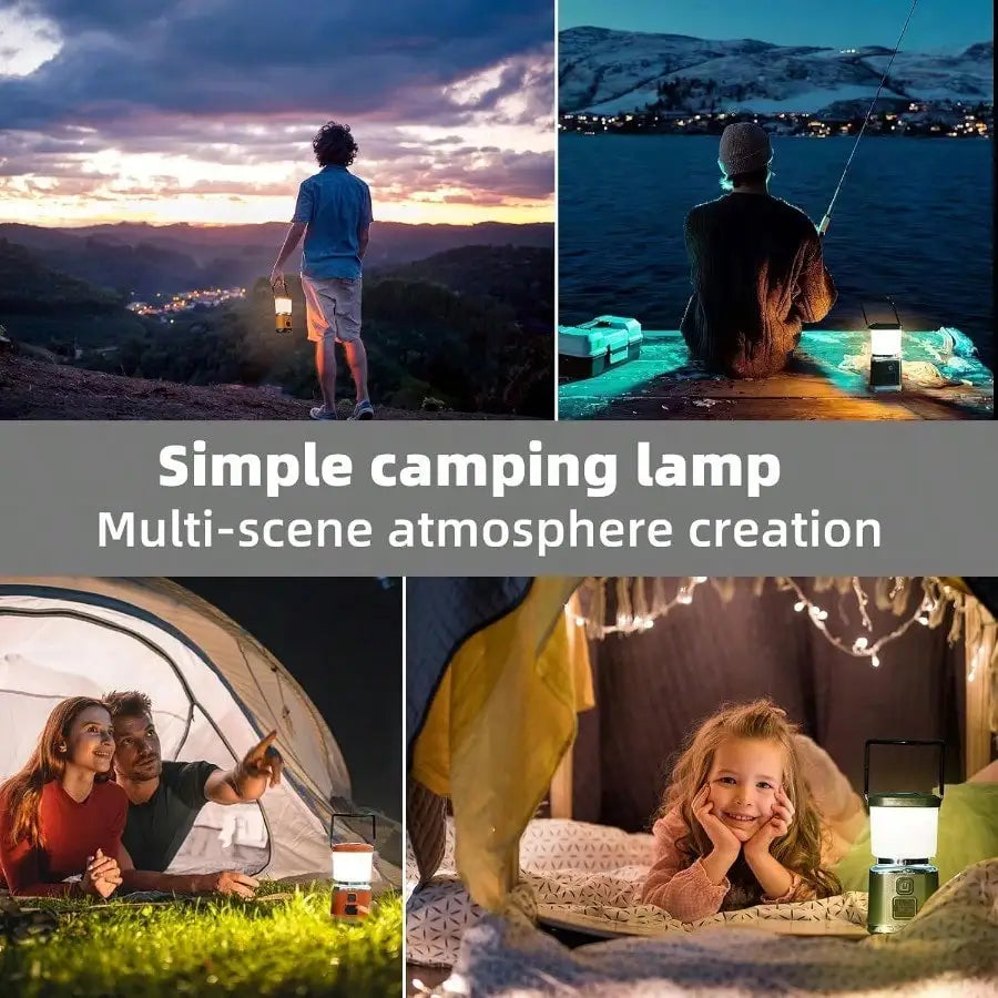 Versatile 3000mAh Rechargeable Camping Lantern With Magnetic Base, 360-Degree Vivid 38-Hour Flood Light, Type-C Fast Charging Tripod Mount Tent Lamp For Night Fishing, Emergency Preparedness, And Backyard Patios (Available In