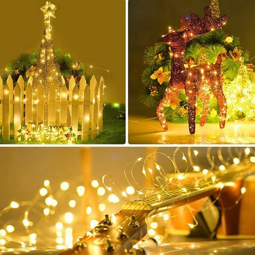 1Pack String, Led Copper Wire String, Light 1/2/3/5/10M, Battery Powered,