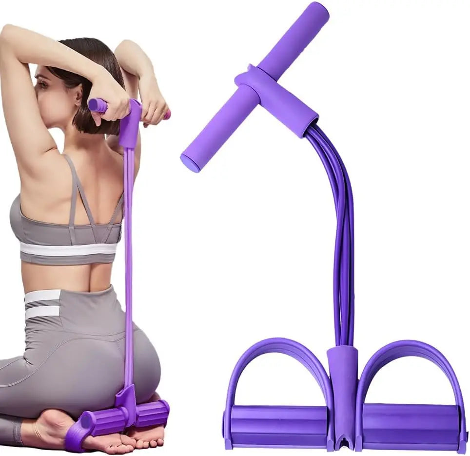 Yoga Sports Crunches Elastic Pull Rope with Handles, Multifunction Resistance Bands, Core Training
