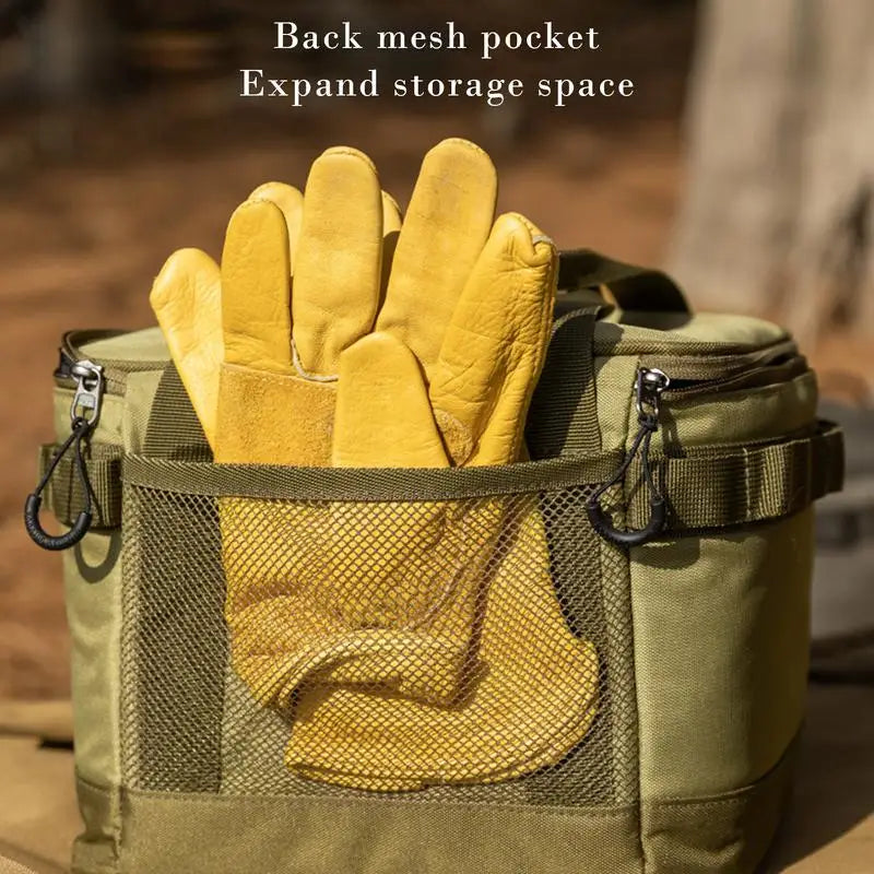 10L Outdoor Camping Gas Tank Storage Bag Large Capacity Ground Nail Tool Bag Gas Canister Picnic Cookware Utensils Bag Handbag