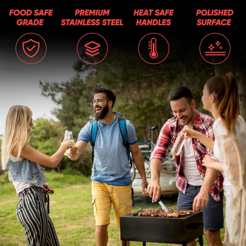 BBQ Accessories, Grill Tools, Stainless Steel Barbecue Grill Accessories, Professional Barbecue Utensils, Camping/Backyard Grilling Gifts for Men/Women