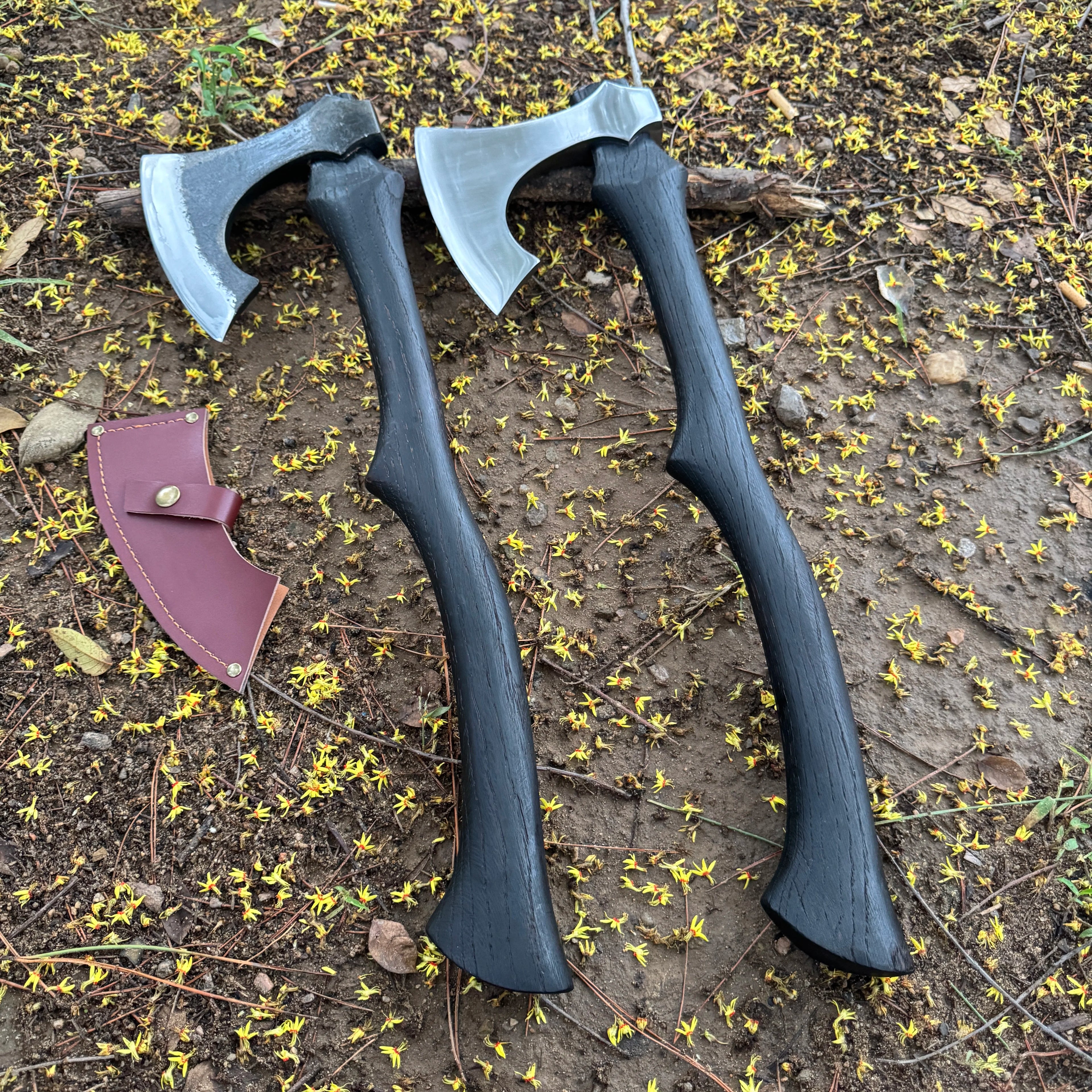 Outdoor Wide-blade Tactical Axe 65 Manganese Steel Aokaoka Wood Handle Camping Emergency Household Firewood Splitting EDC Tool