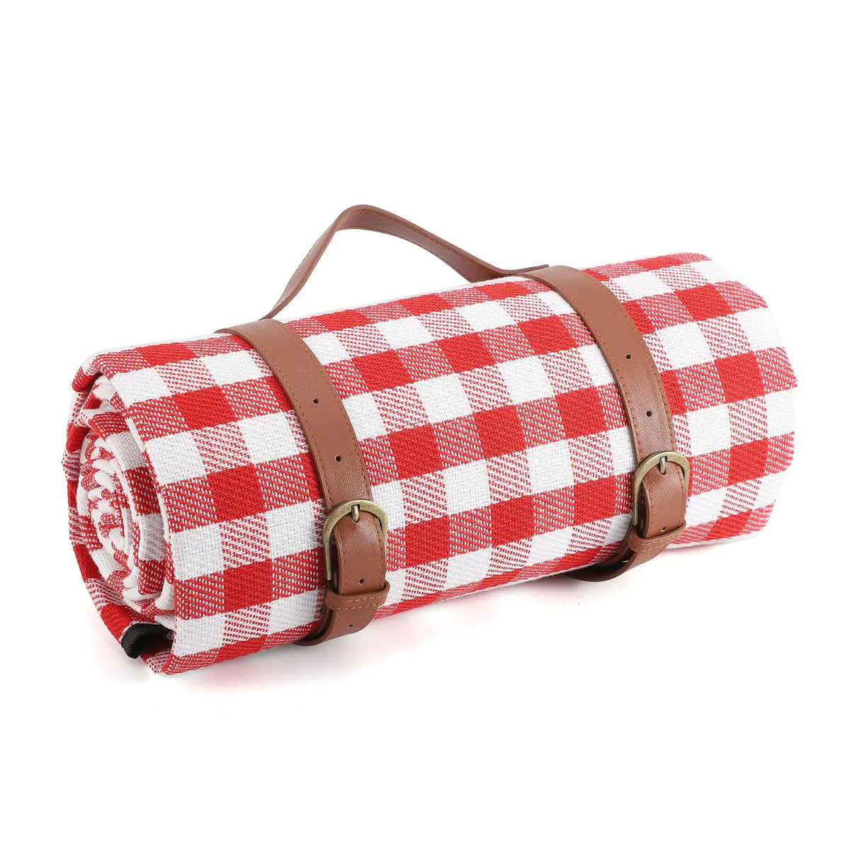 Extra Large Waterproof Picnic Blanket 79x79 Inch 3 Layer Sandproof Outdoor Mat With Soft Acrylic Top And TPU Backing Portable For Beach Park Camping Lawn Red White Checkered