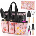 5-Piece Pink Gardening Tool Set with Floral Bag