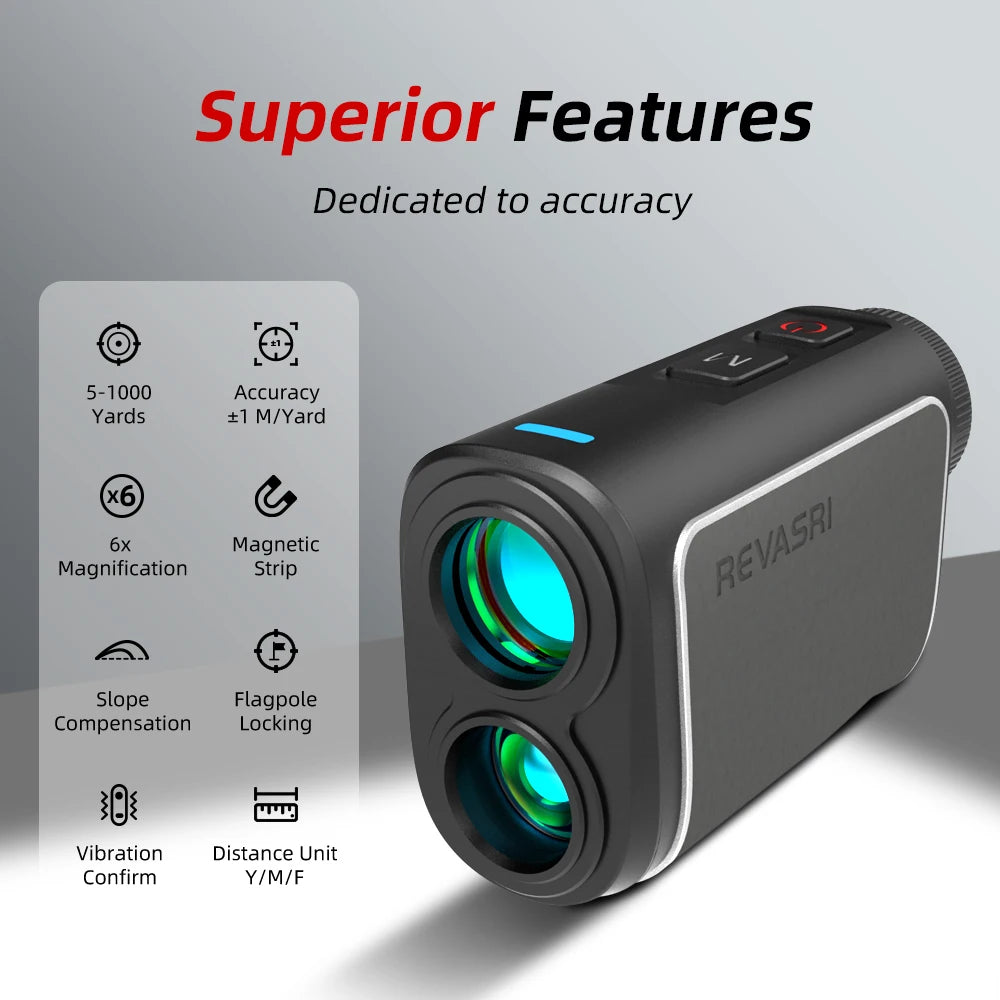 New 1090 Yards Golf Rangefinder, Comfort Leather Design, Flag Lock Vibration, Slope Compensation Golfers