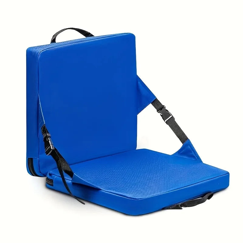 Portable outdoor folding padded chair, for  stadiums, equipped with backrests and removable pillows. Durable outdoor cushions for boats and sailboats, ideal for camping and concerts.