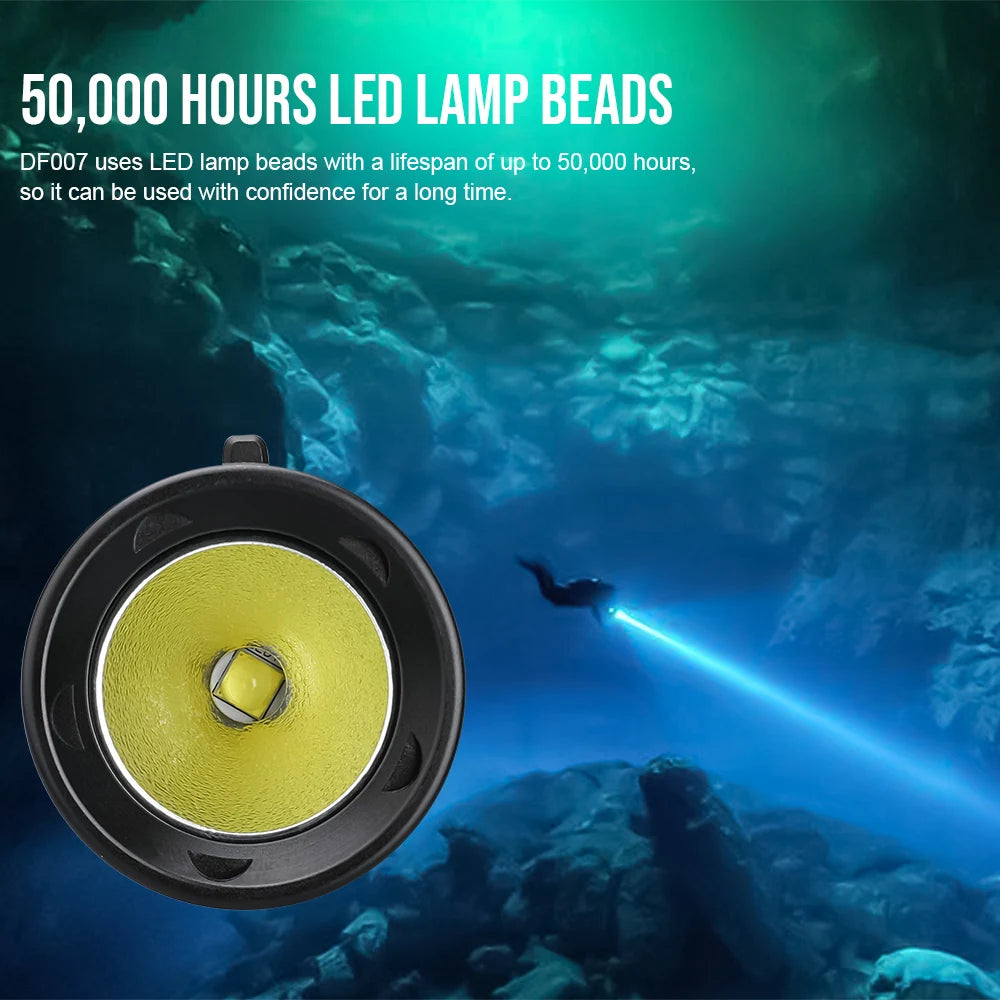 Trustfire DF007 3350 Lumen LED Rechargeable Diving Flashlight Scuba Underwater 100m Waterproof 300M Light Range Photography Video Light