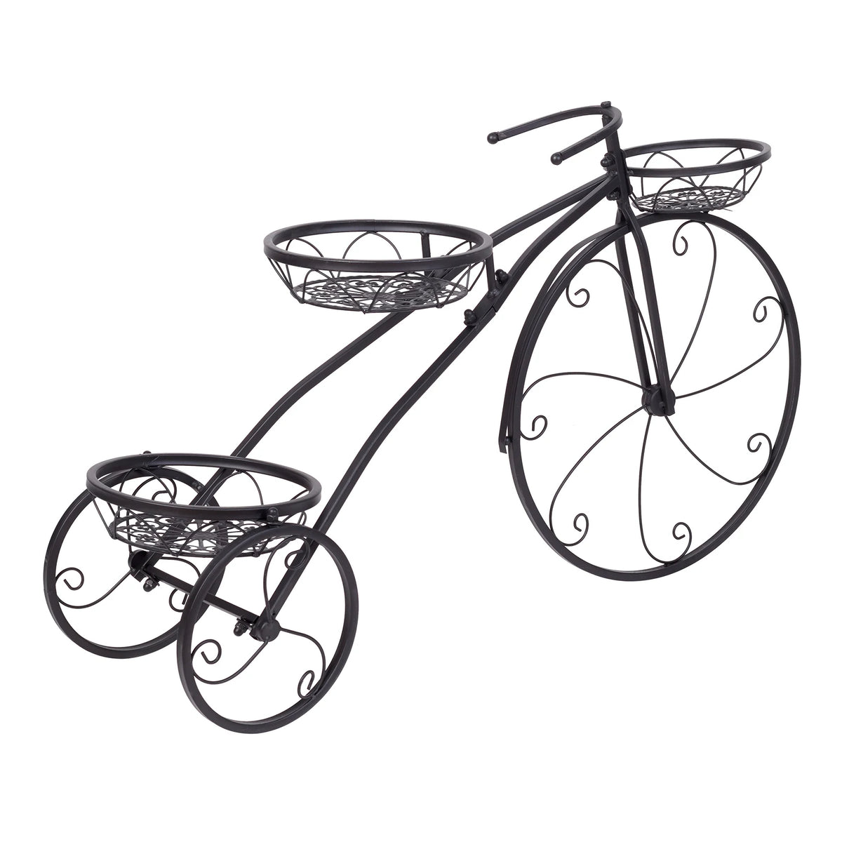 3 Tier Bicycle-Shaped Metal Plant Stand Flower Pot Holder for Home Garden Patio Organizer Rack