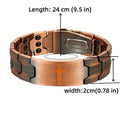 Men's Copper Cross Magnetic Bracelet - Adjustable Black Copper Jewelry