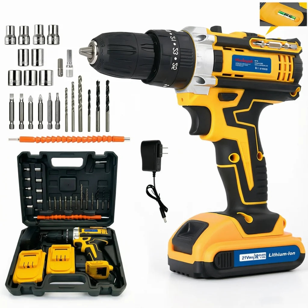 Cordless Lithium Screwdriver, Mini Electric Screwdriver, Portable Electric Drill, Multi-function Impact Drill, Power Tool Combo