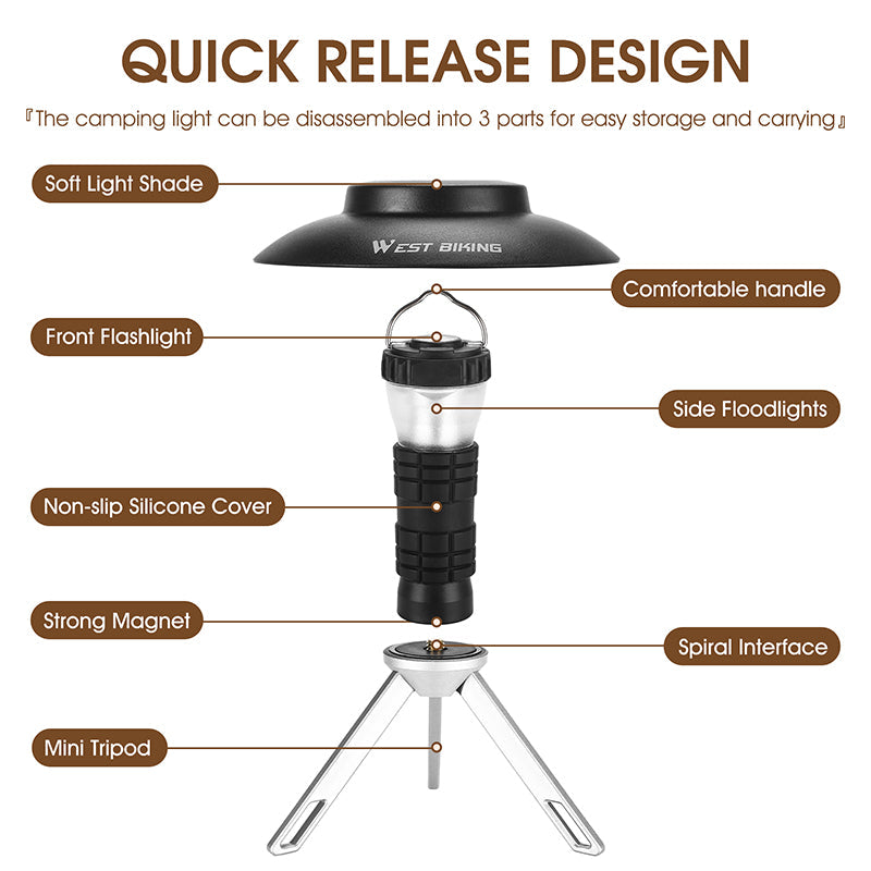 Outdoor Lighthouse Camping Light, Camping Tent Light, Portable Magnetic Suction Emergency Flashlight