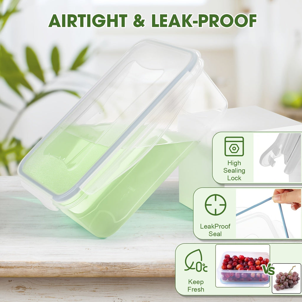 16-50PCS Food Storage Containers Set - BPA-Free Plastic Containers with Lids, Labels & Marker - Stackable, Leak-Proof, Reusable Kitchen Organizers for Meal Prep & Pantry Storage